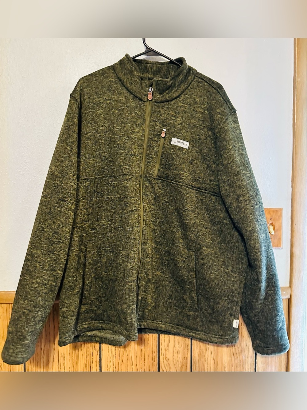 Magellan Outdoors size 2XL Olive Green Men's Full-Zip Sweater Jacket